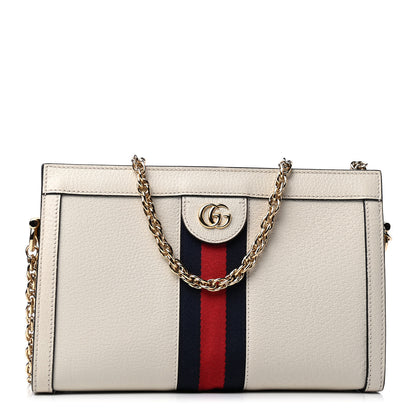 Gucci Textured Calfskin Web Small Ophidia Chain Shoulder Bag Mystic White 1 of 6