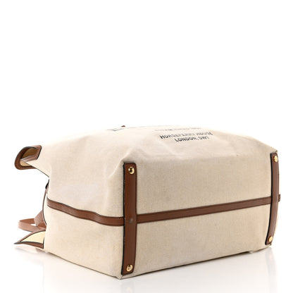 Burberry Cotton Canvas Calfskin Large Soft Belted Tote Bag Natural 5 of 17