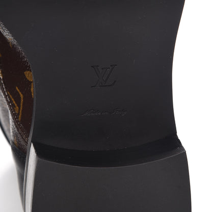 Louis Vuitton Calfskin Monogram Wonderland Flat Ranger Boots 39 Black 6 of 9