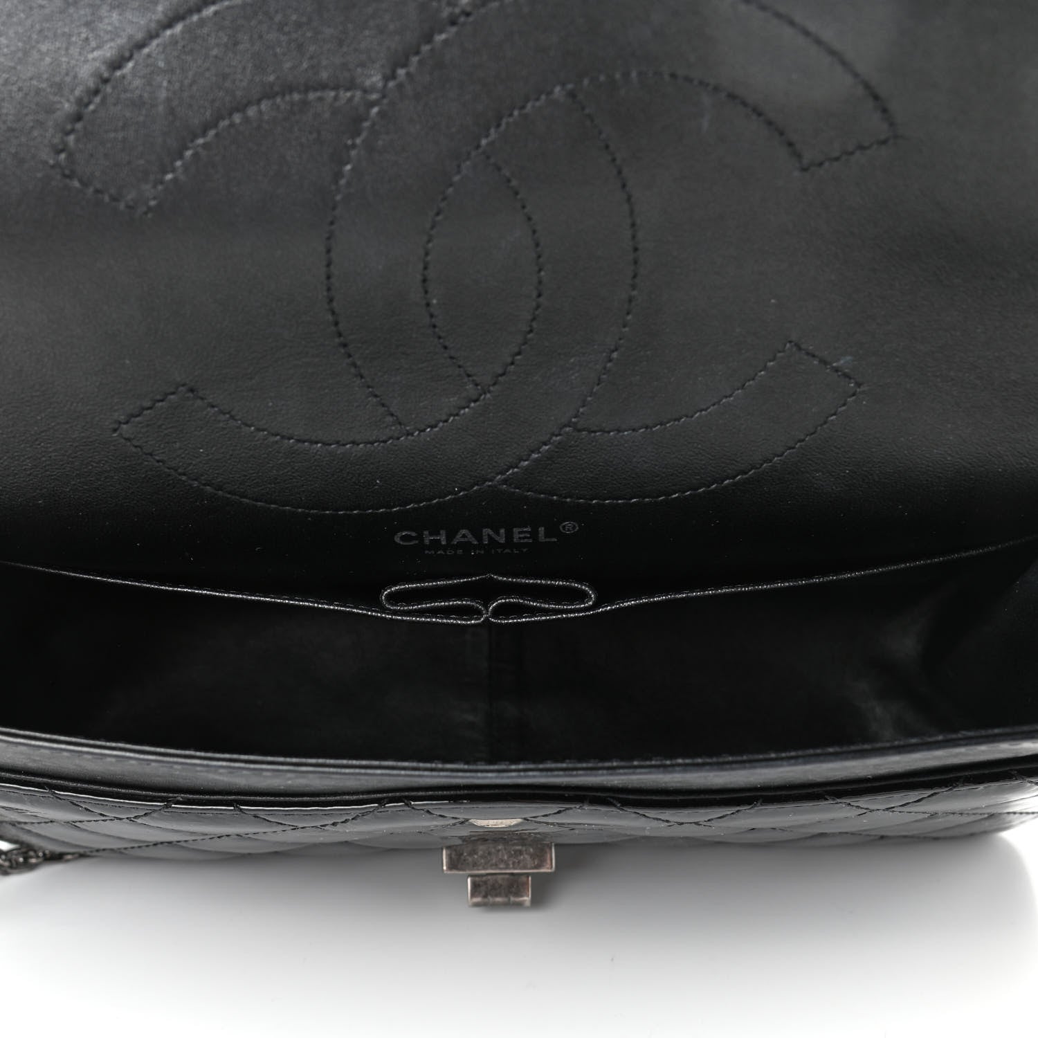 Chanel Distressed Patent Quilted 2.55 Reissue 227 Flap Black 4 of 4
