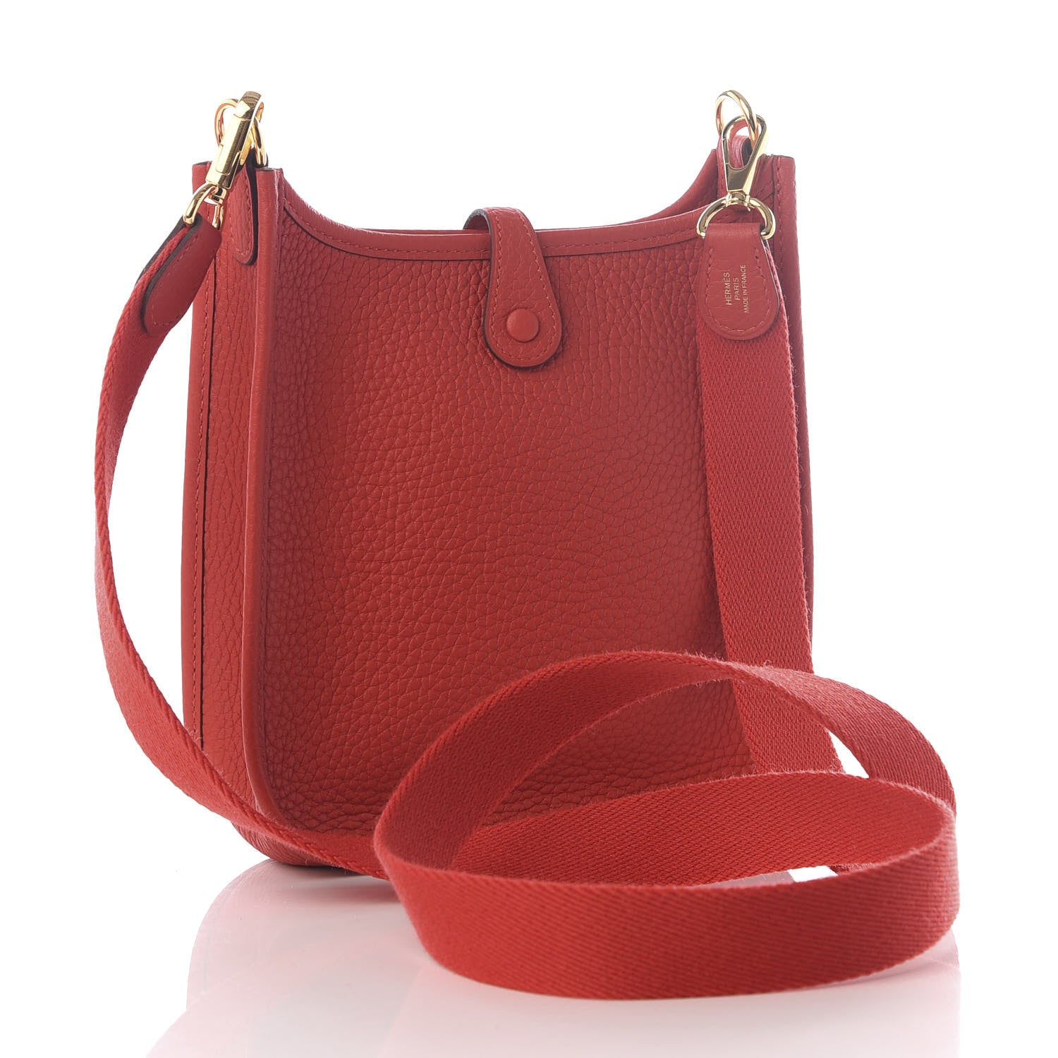 Hermes Taurillon Clemence Evelyne TPM Rouge Tomate 2 of 10
