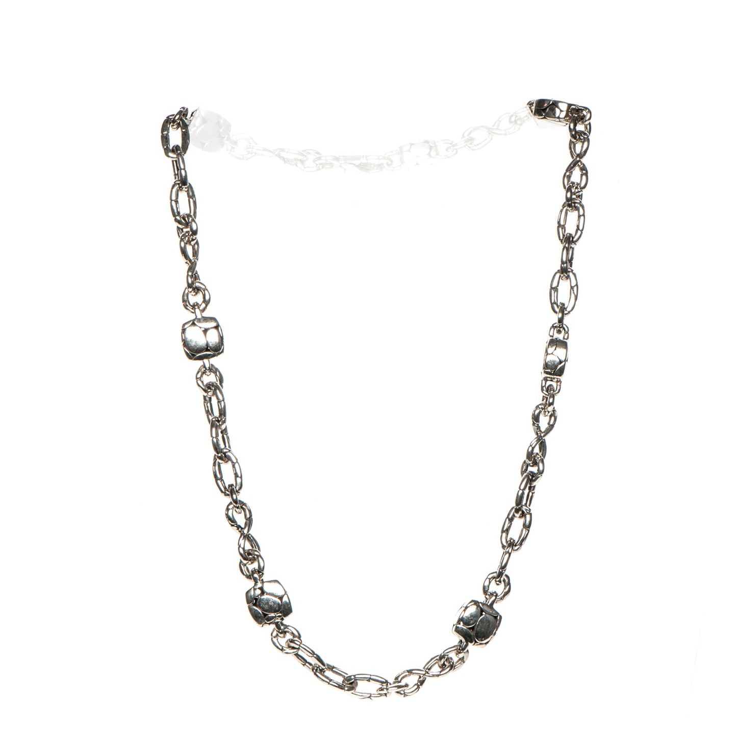Sterling Silver Kali Square Station Sautoir Necklace