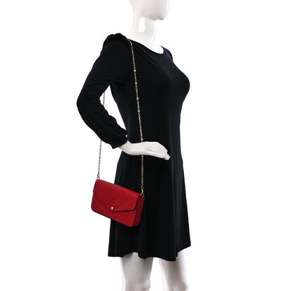 Louis Vuitton Empreinte Pochette Felicie Chain Wallet Scarlet 2 of 13