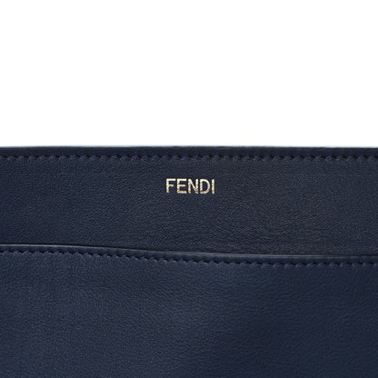 Fendi Chenille Vitello Seta FF Medium Peekaboo I SEE U Satchel Blue Black 6 of 12
