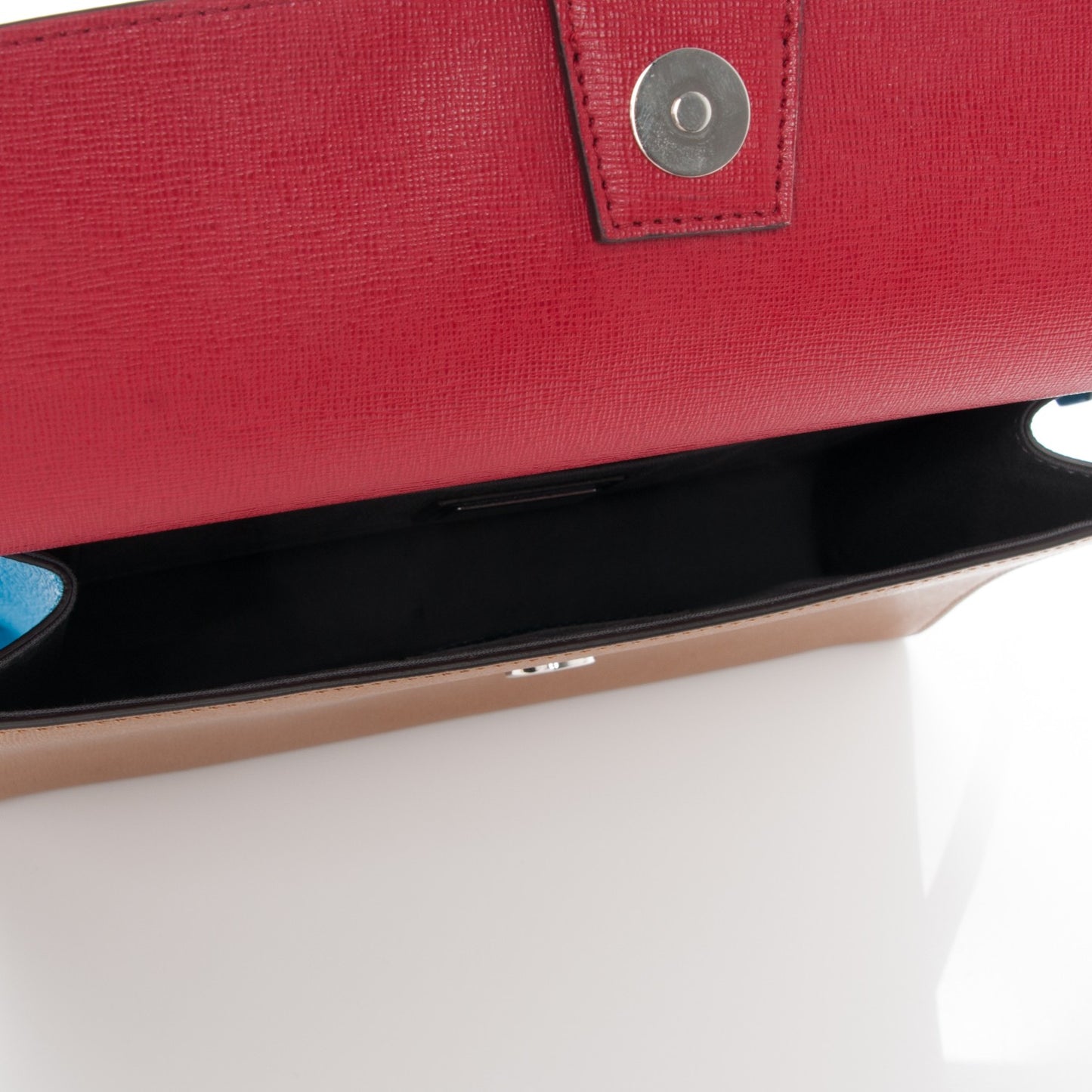 Vitello Elite Flamingo Colorblock Demi Jour Shoulder Bag Orzo Mattone Maldives