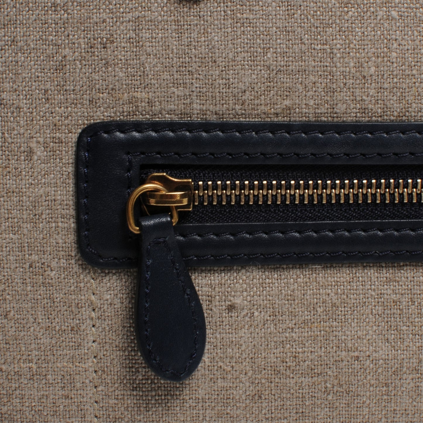 Smooth Calfskin and Linen Mini Luggage Navy Black Khaki