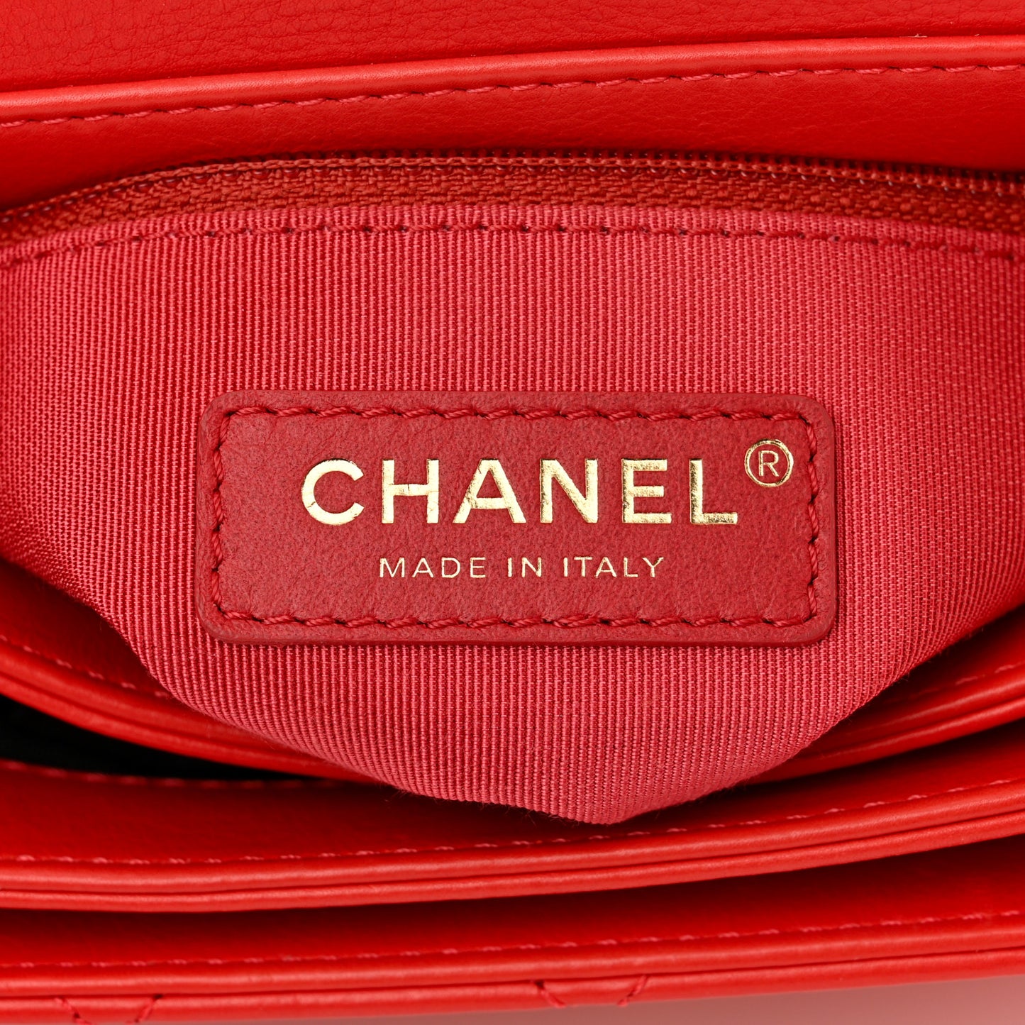 Calfskin Quilted Metal Small Top Handle Envelope Flap Red