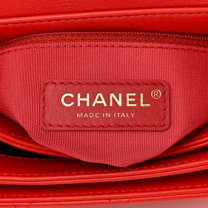 Chanel Calfskin Quilted Metal Small Top Handle Envelope Flap Red 6 of 12