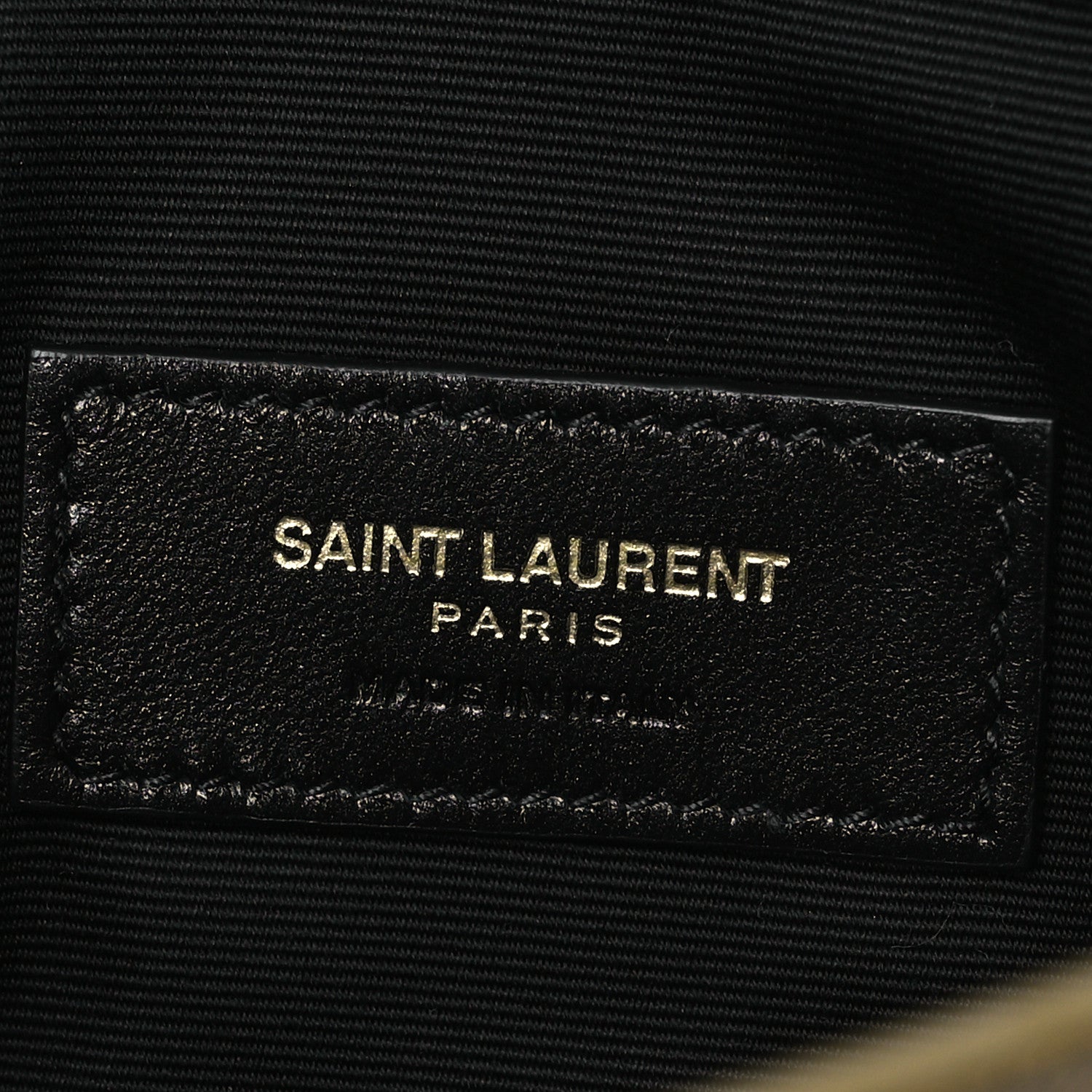 Saint Laurent Metallic Karung Uptown Monogram Pouch  Gold Military 6 of 7