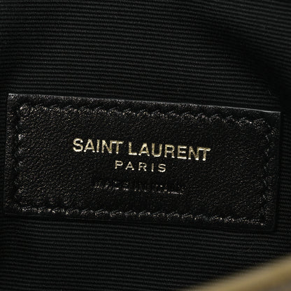 Saint Laurent Metallic Karung Uptown Monogram Pouch  Gold Military 6 of 7