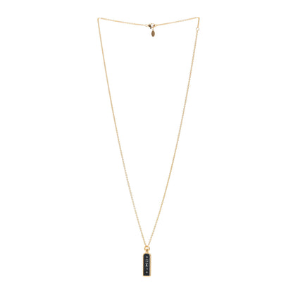 Louis Vuitton 18K Yellow Gold Blue Titanium Small Les Gastons Tag Pendant Necklace 3 of 5