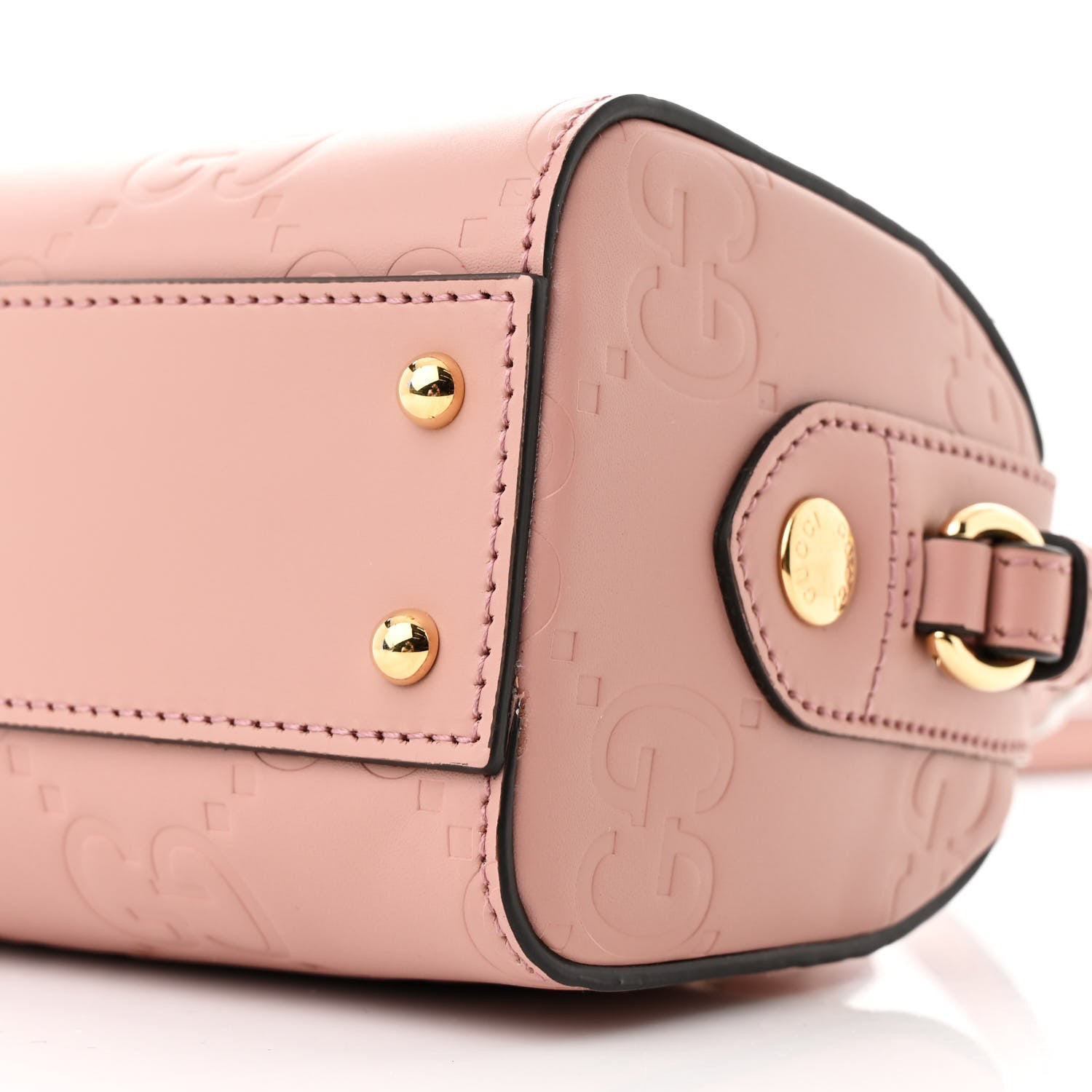 Gucci GG Gilbert Calfskin Jumbo Super Mini Top Handle Bowler Bag Soft Pink 9 of 12