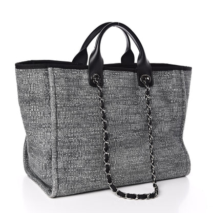 Chanel Canvas Medium Deauville Tote Charcoal 4 of 13