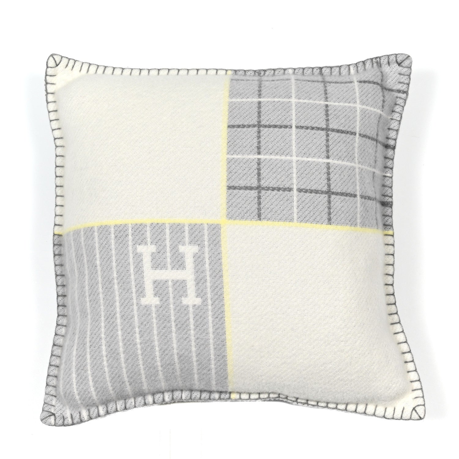 Hermes Wool Cashmere Avalon Cabriole Pillow Gris Perle 1 of 4