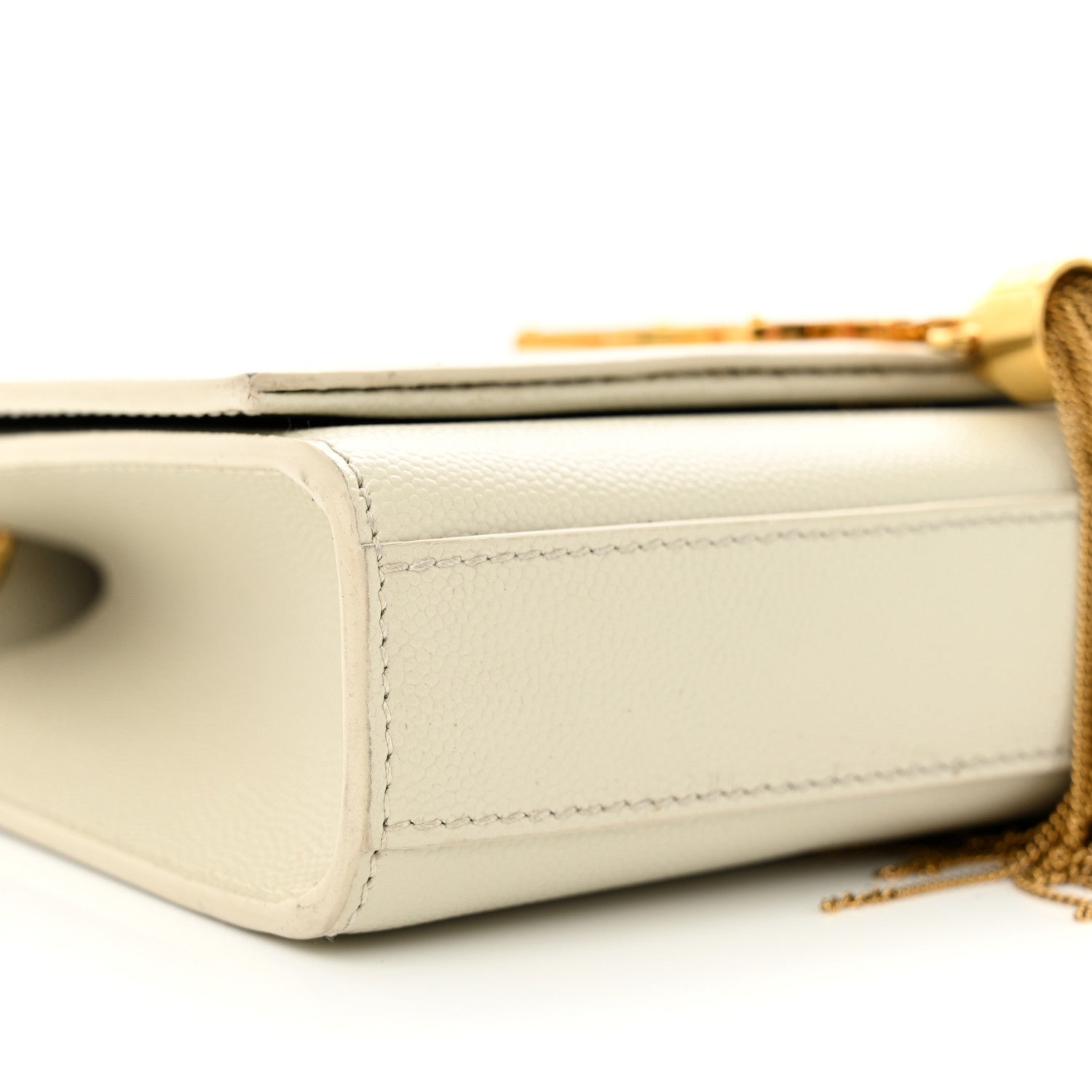 Saint Laurent Grain De Poudre Small Classic Monogram Kate Tassel Satchel Blanc Vintage 8 of 10