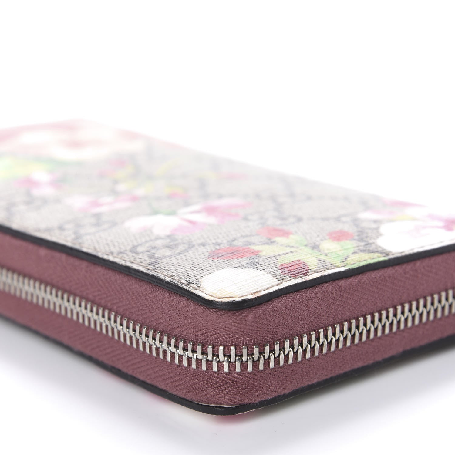 Gucci GG Supreme Monogram Blooms Zip Around Wallet Beige Multicolor Dry Rose 7 of 8