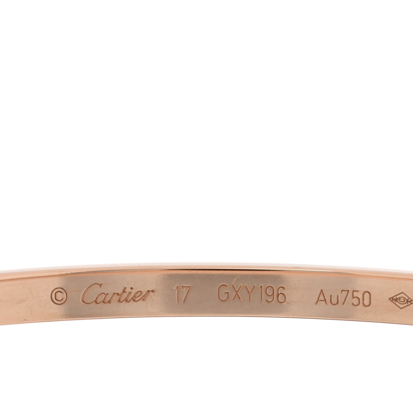 18K Pink Gold Diamond Small LOVE Paved Bracelet 17