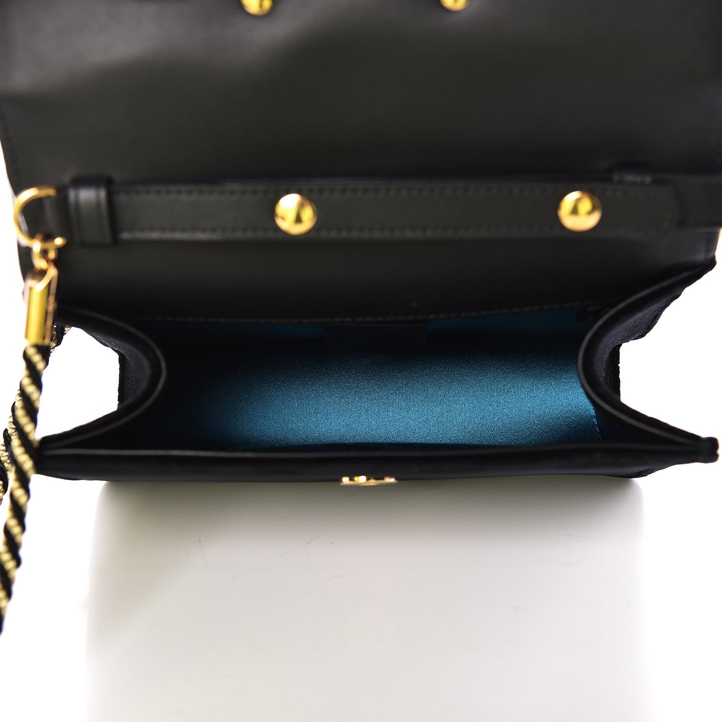 Velvet Crystal Square G Shoulder Bag Black