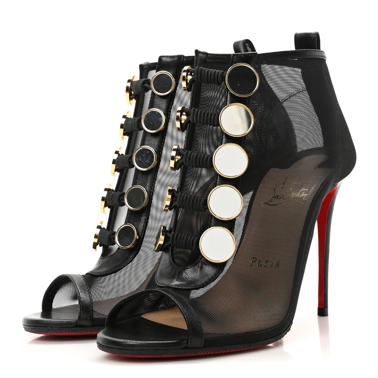 Christian Louboutin Mesh Nappa Marikate 100 Ankle Boots 36.5 Black 4 of 9