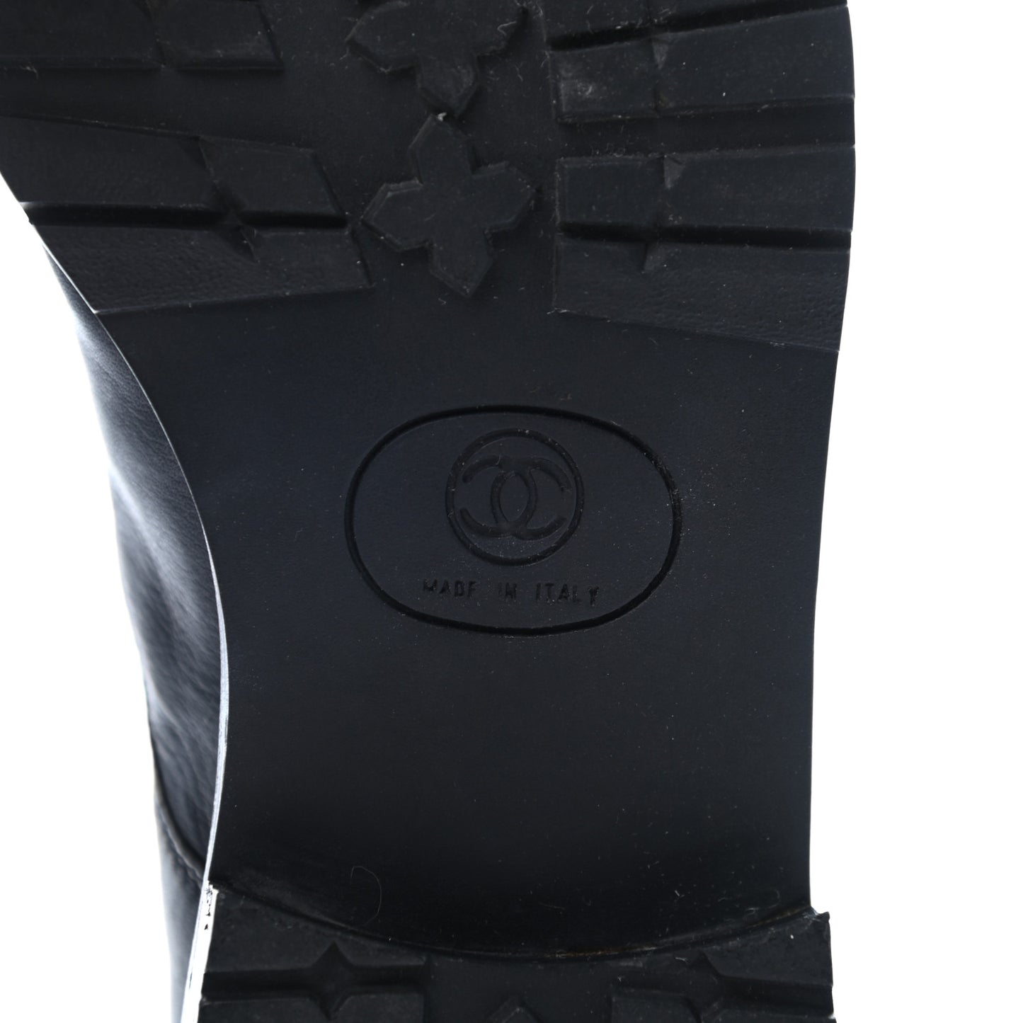 Calfskin Lace Up Combat Boots 36.5 Black
