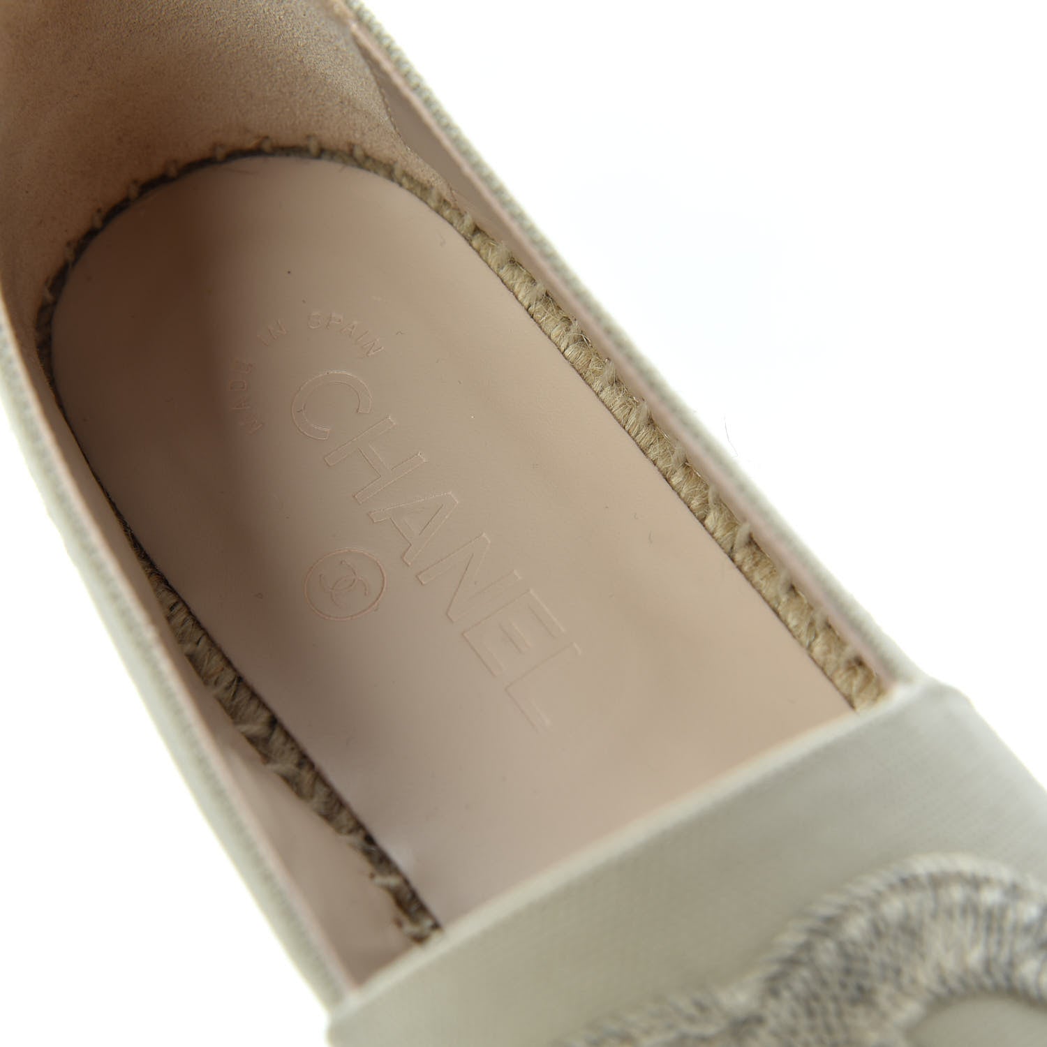 Chanel Canvas Grosgrain CC Espadrilles 41 Beige Black 8 of 11