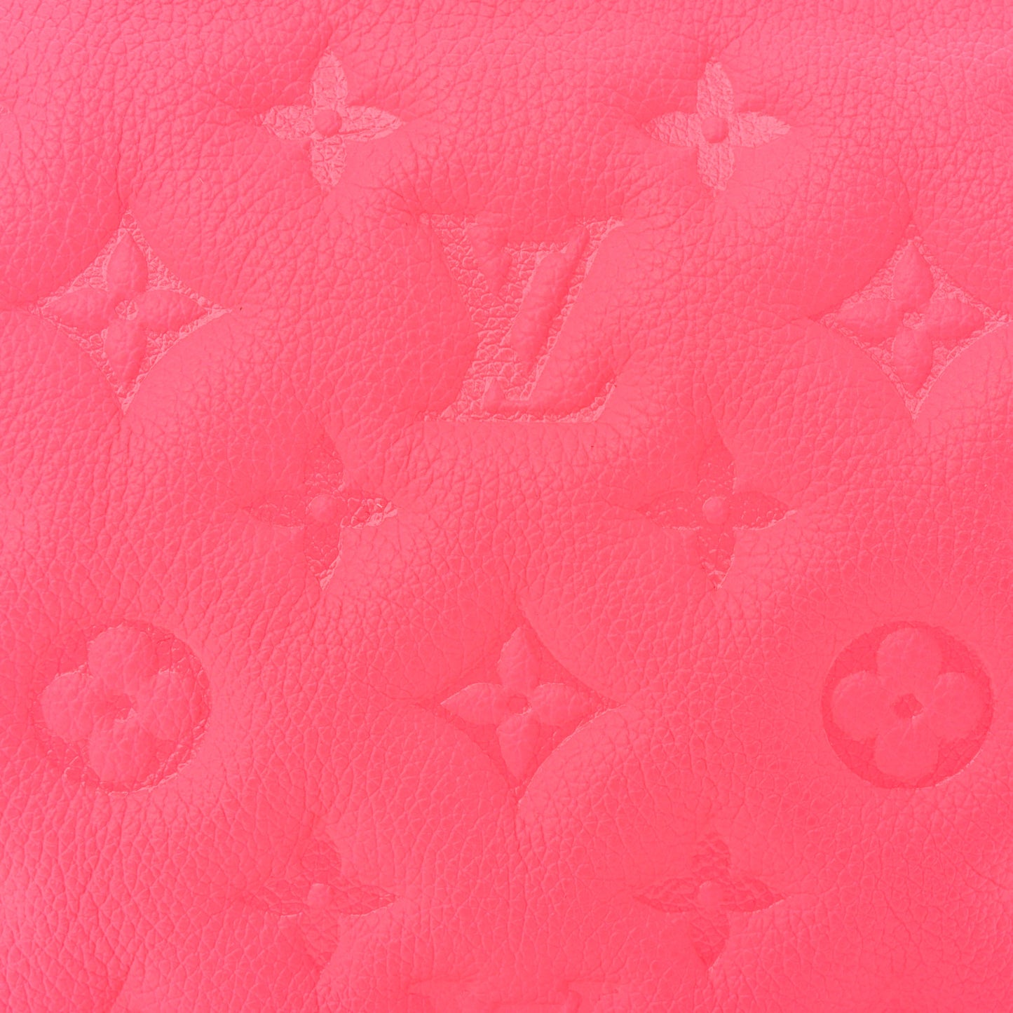 Calfskin Embossed Monogram Coussin BB Rose Fluo