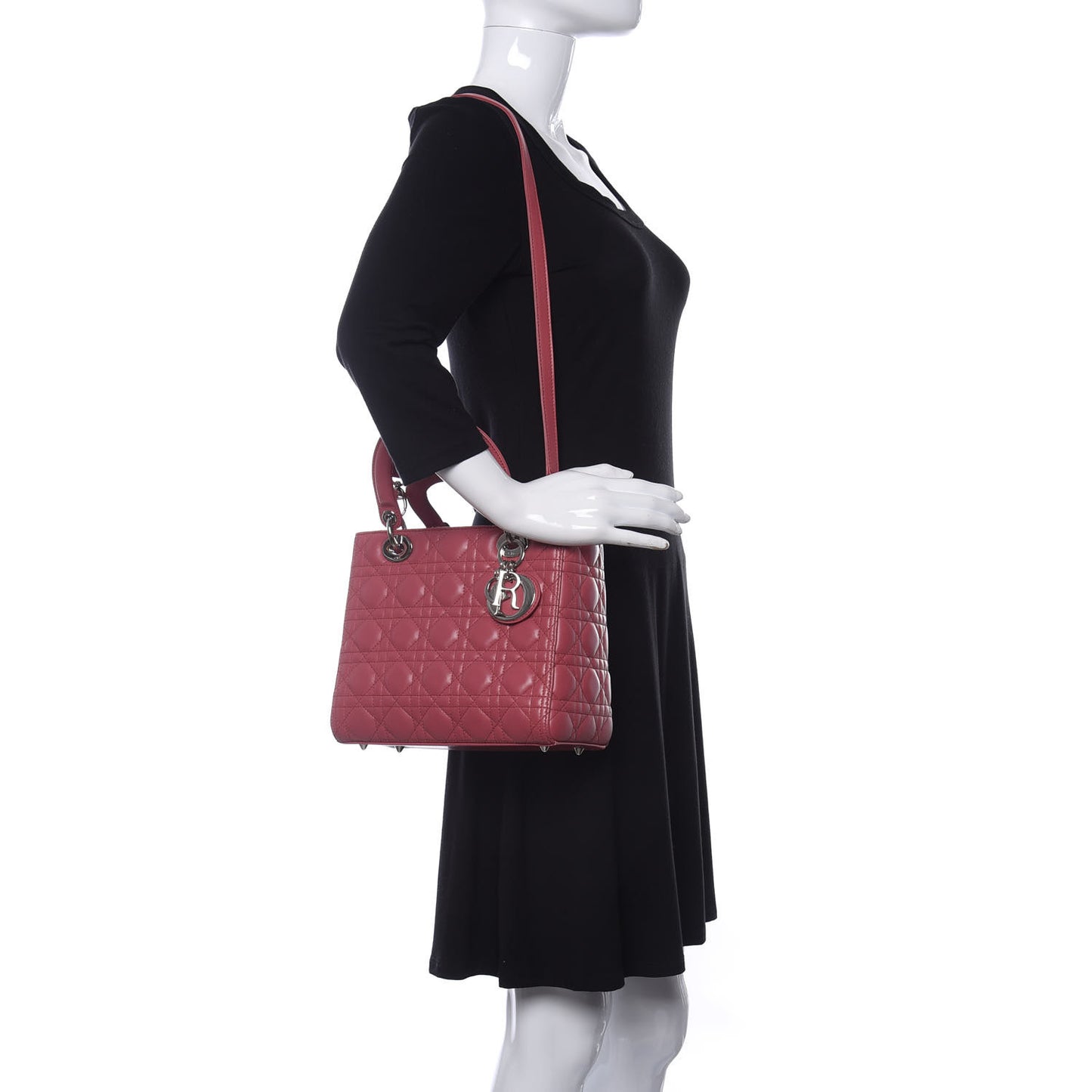 Lambskin Cannage Medium Lady Dior Pink