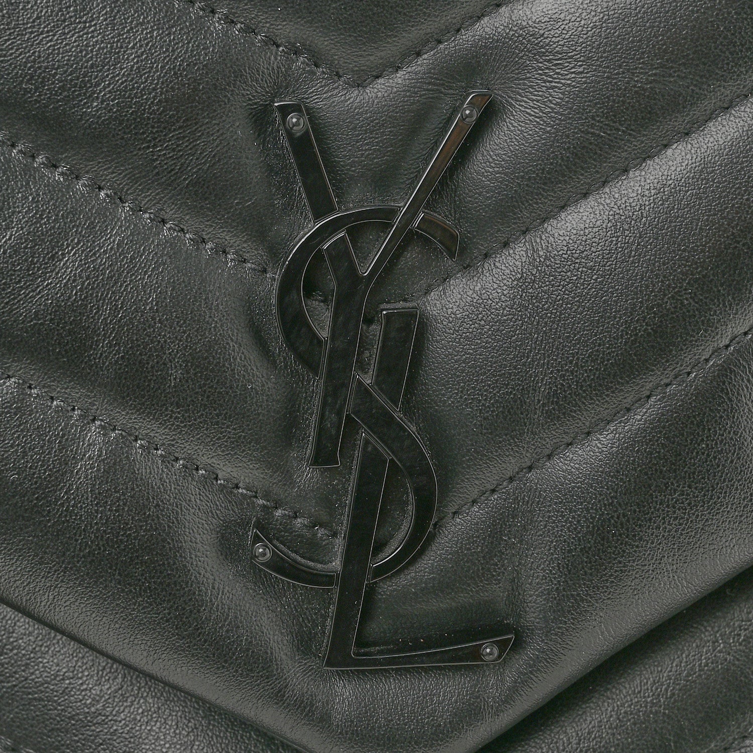Saint Laurent Calfskin Y Quilted Monogram Monochrome Medium Loulou Chain Satchel Black 11 of 11