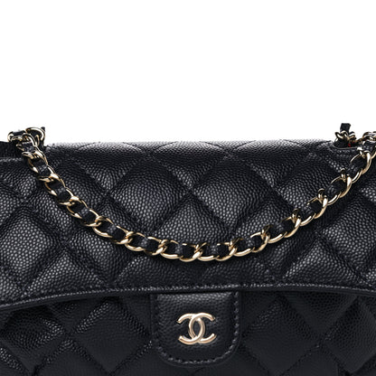 Chanel Caviar Fabric Quilted Foldable Tote With Chain Black Multicolor 10 of 14