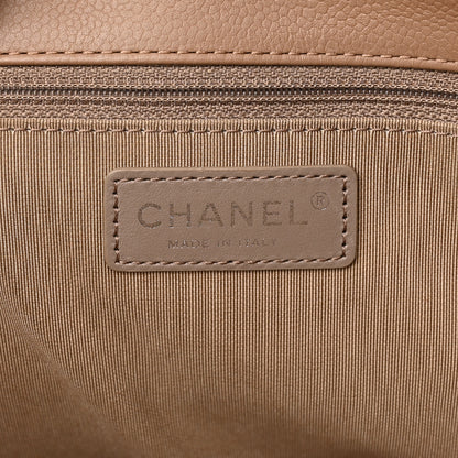 Chanel Grained Calfskin Quilted Large Zipped Shopping Tote Taupe 9 of 13