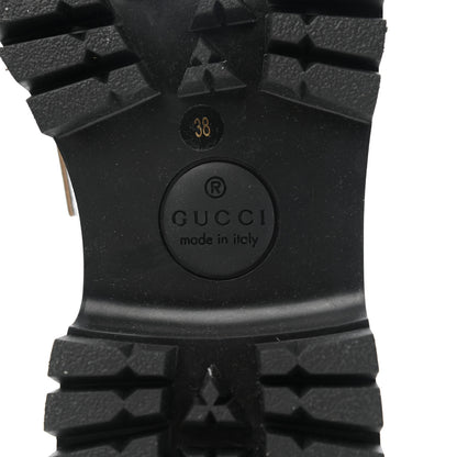 Gucci Mini Diamond Storm Silk Calfskin Womens Harald Horsebit 25mm Platform Loafers 38 Silver 6 of 9