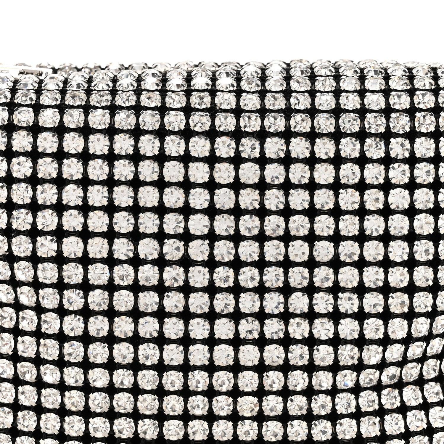 Alexander Wang Mesh Crystal Rhinestone Mini Heiress Pouch Black Silver 7 of 9