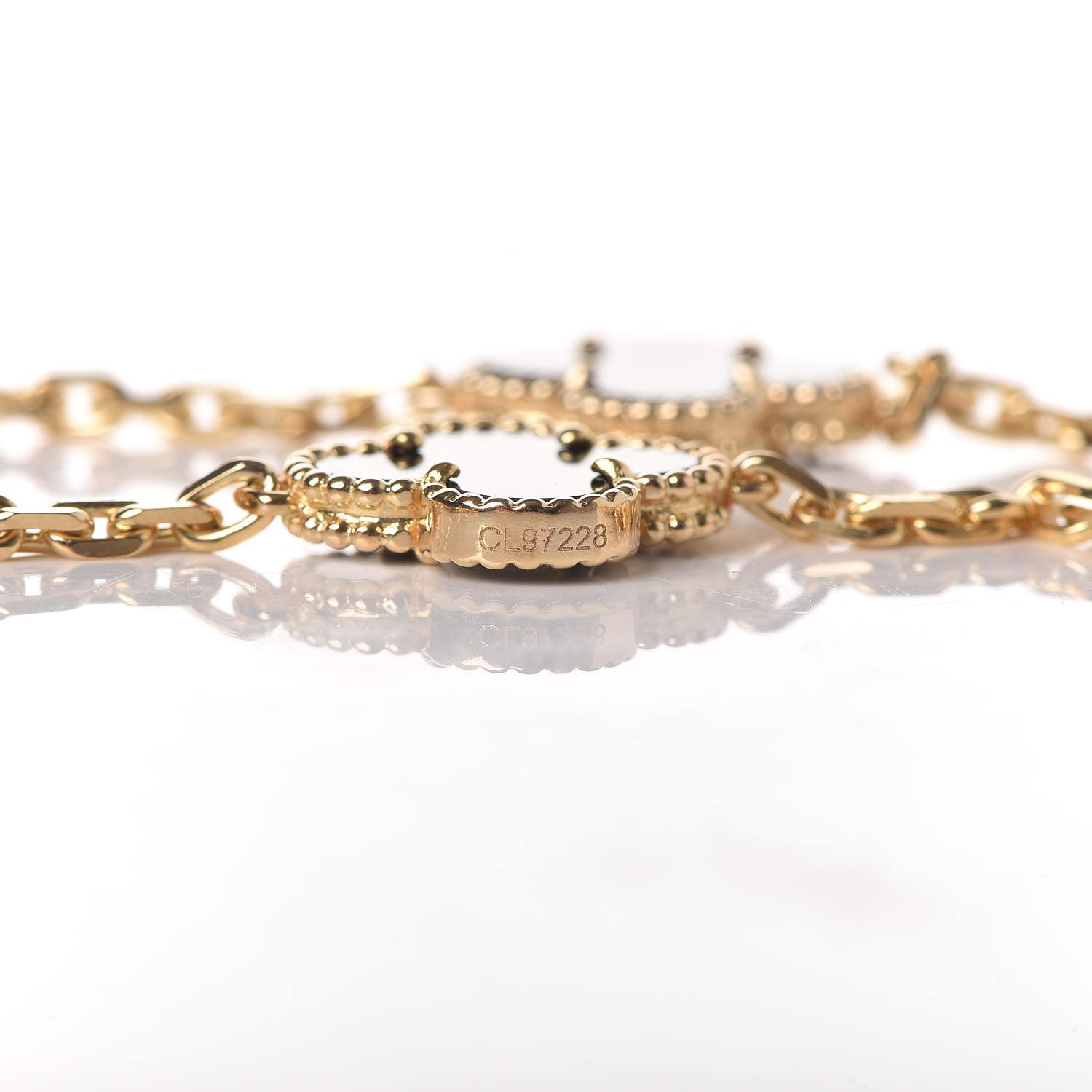 Van Cleef & Arpels 18K Yellow Gold Black Onyx 10 Motifs Vintage Alhambra Necklace 5 of 6