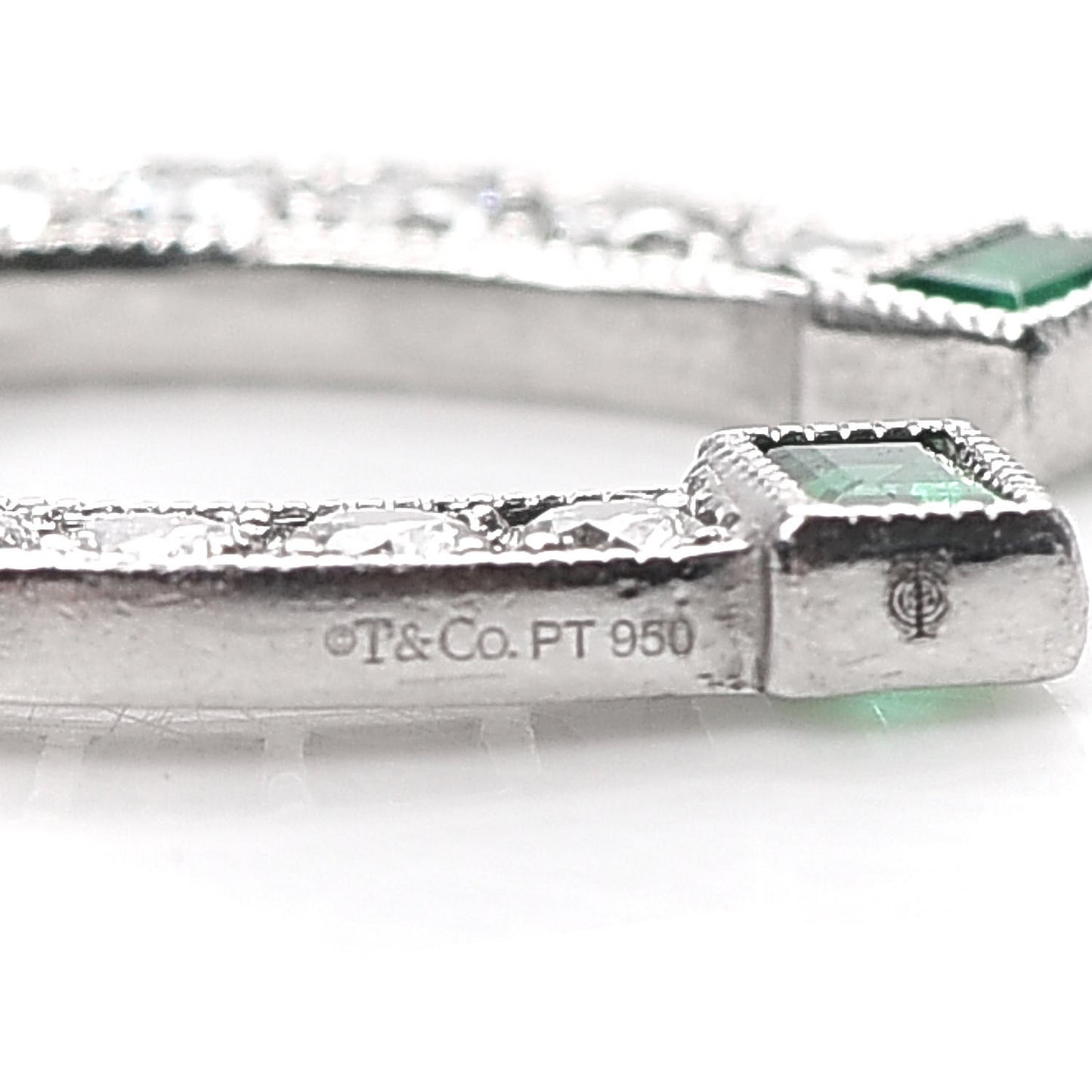 Platinum Diamond Emerald Amethyst Horseshoe Charm