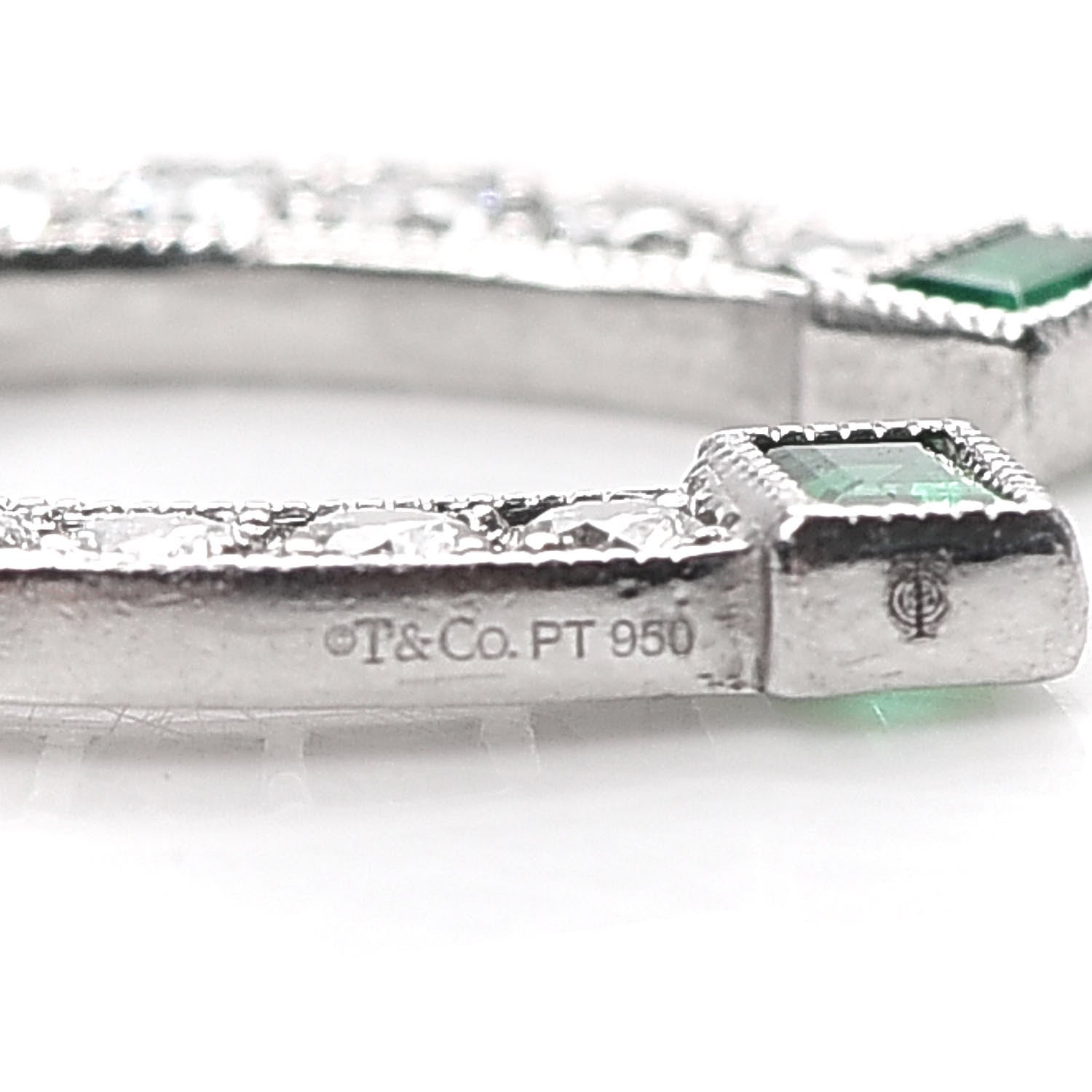 Tiffany Platinum Diamond Emerald Amethyst Horseshoe Charm 3 of 3