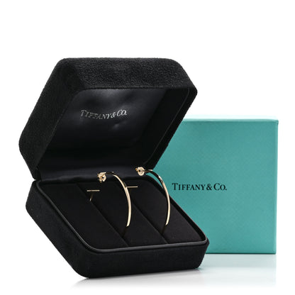 Tiffany 18K Yellow Gold Extra Large T Wire Hoop Earrings 5 of 5