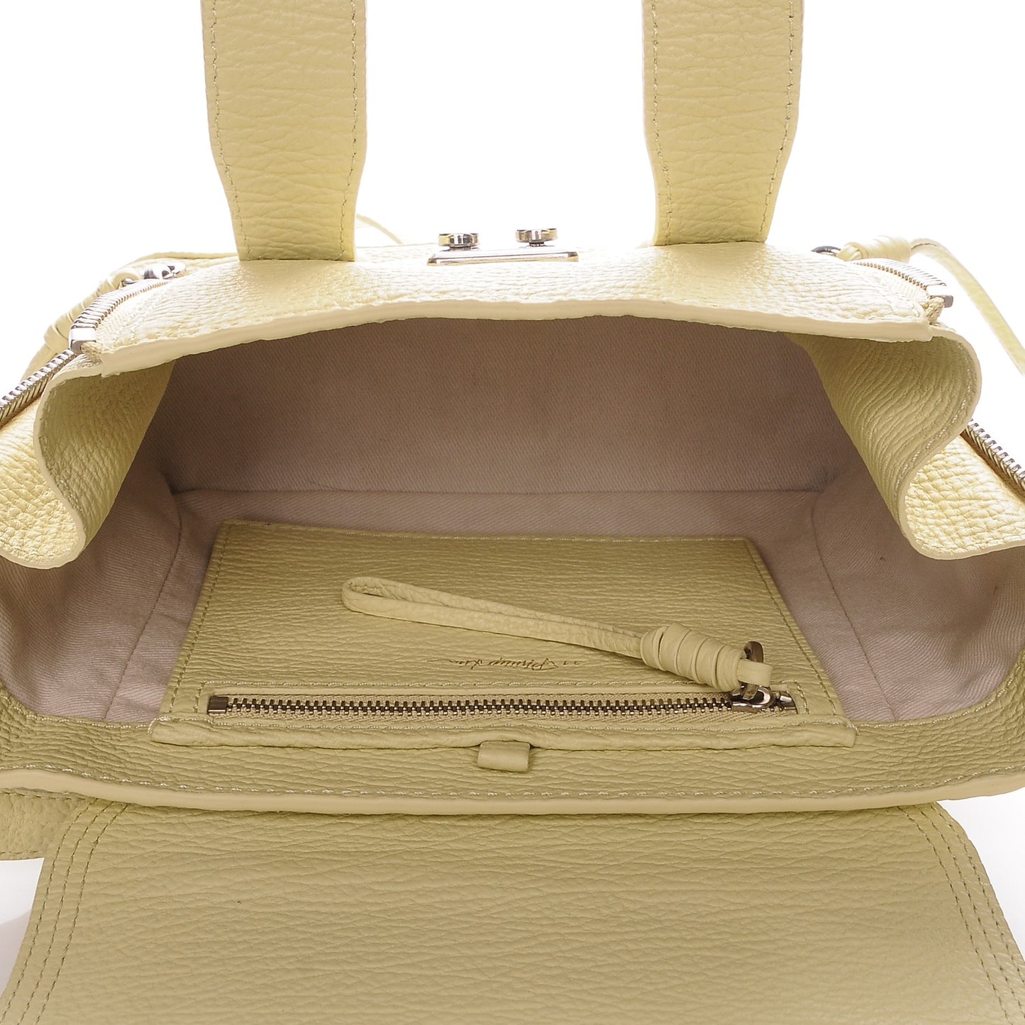 3.1 Textured Calfskin Mini Pashli Satchel Citron