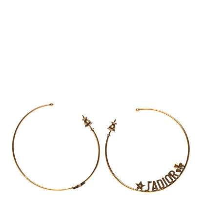 Christian Dior Metal J'Adior Hoop Earrings Aged Gold 1 of 4