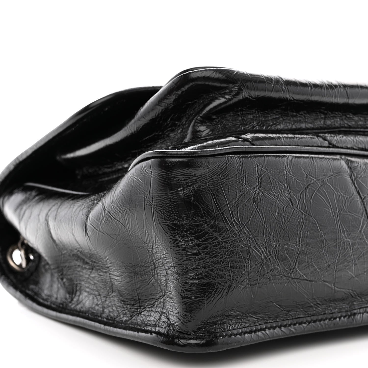 Saint Laurent Crinkled Calfskin Matelasse Monogram Medium Niki Chain Satchel Black 9 of 11