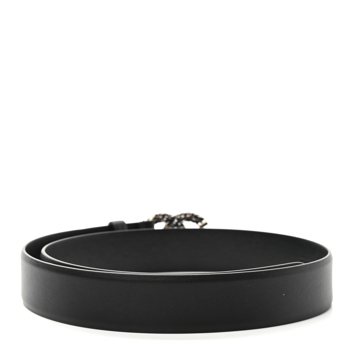 Chanel Calfskin Crystal CC Chain Belt 75 30 Black 2 of 8