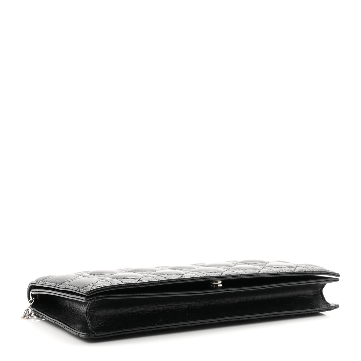 Lambskin Cannage Lady Dior Convertible Clutch Black