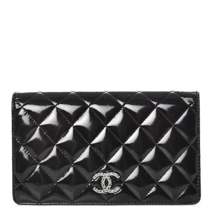 Chanel Patent Quilted Brilliant Yen Wallet Dark Purple 1 of 9