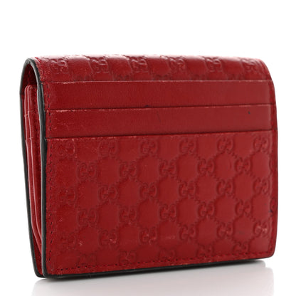 Gucci Guccissima Card Case Wallet Red 3 of 8