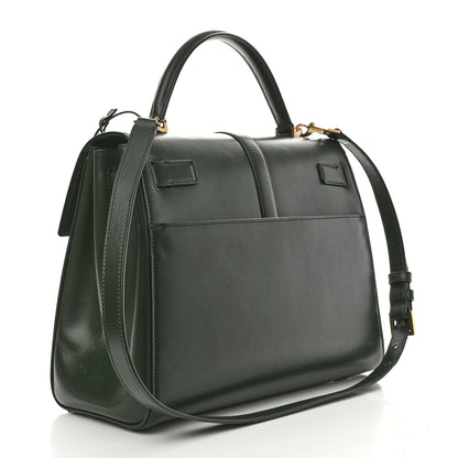 Saint Laurent Shiny Calfskin Le Fermoir Top Handle Bag Dark Green 3 of 9
