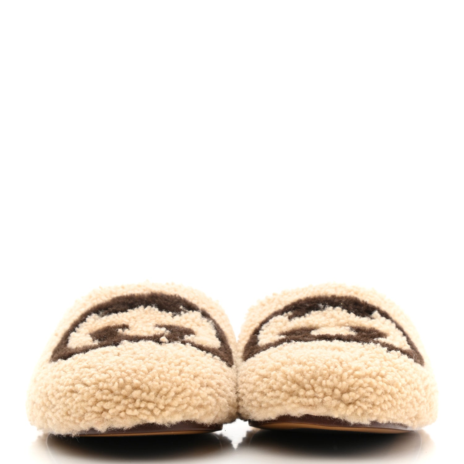 Gucci Shearling Interlocking G Womens Eileen Slippers 38.5 Butterscotch Cocoa 2 of 8