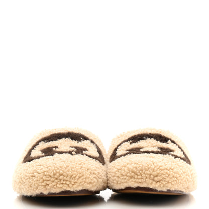 Gucci Shearling Interlocking G Womens Eileen Slippers 38.5 Butterscotch Cocoa 2 of 8