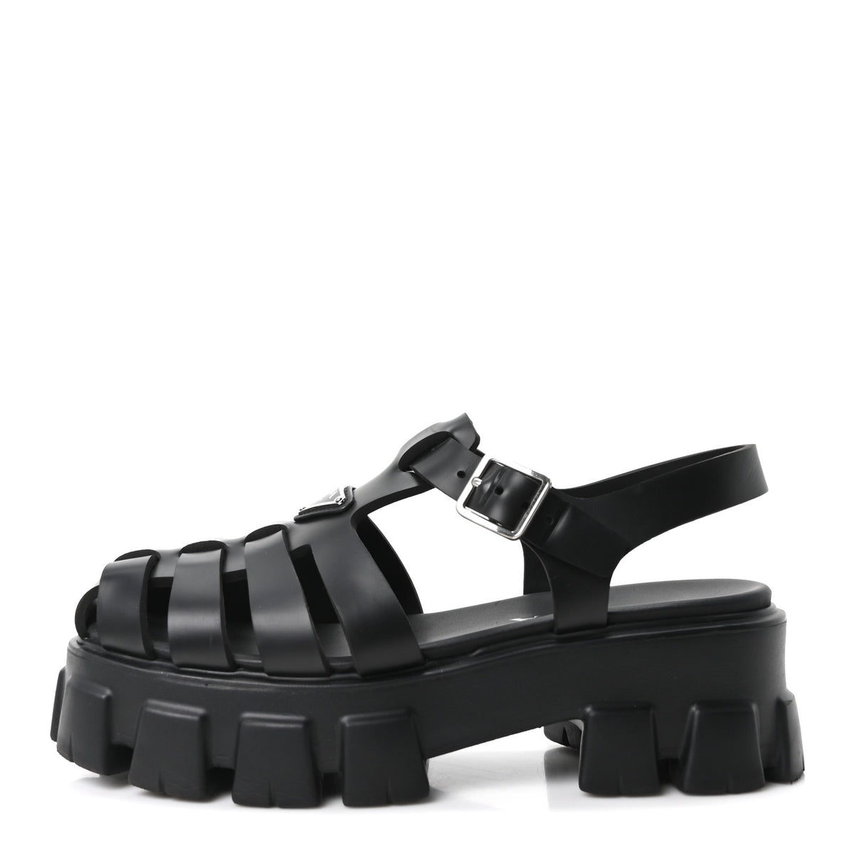 Foam Rubber Triangle Logo Monolith 55mm Cage Sandals 40 Black