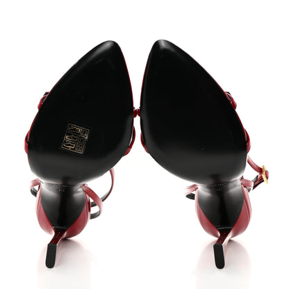 Saint Laurent Calfskin Patent Ankle Strap Sandals 39 Tibet Red 5 of 13
