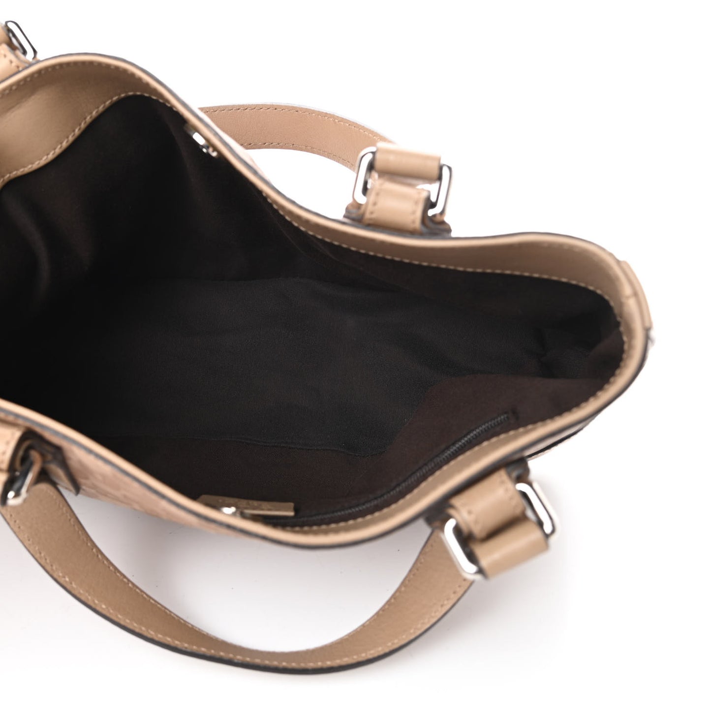 Calfskin Horsebit Embossed Tote Light Brown