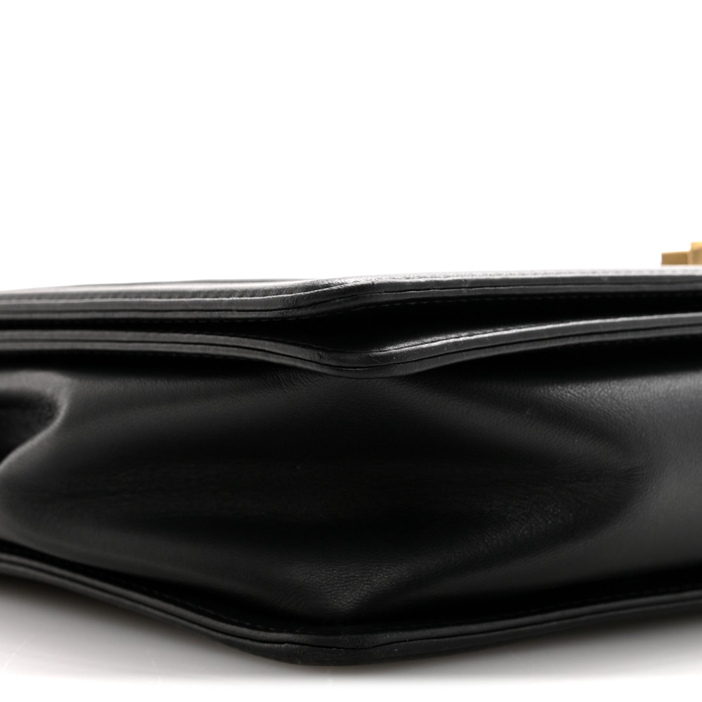 Lambskin Quilted Large Boy Flap Black